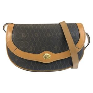 CHRISTIAN DIOR Vintage Brown Leather Shoulder Bag